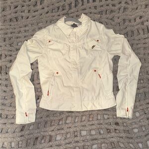 Nike Women's White Jacket with Orange Details Size XS